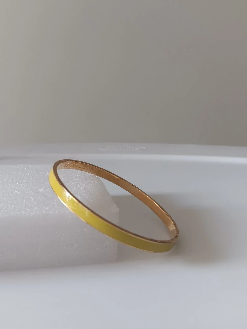 Kate Spade So Far So Good Enamel Bangle Bracelet Yellow Gold 2.5